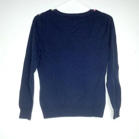 < Vintage Talbots Argyle Preppy Academia V-Neck Sweater > - Picture 5 of 5